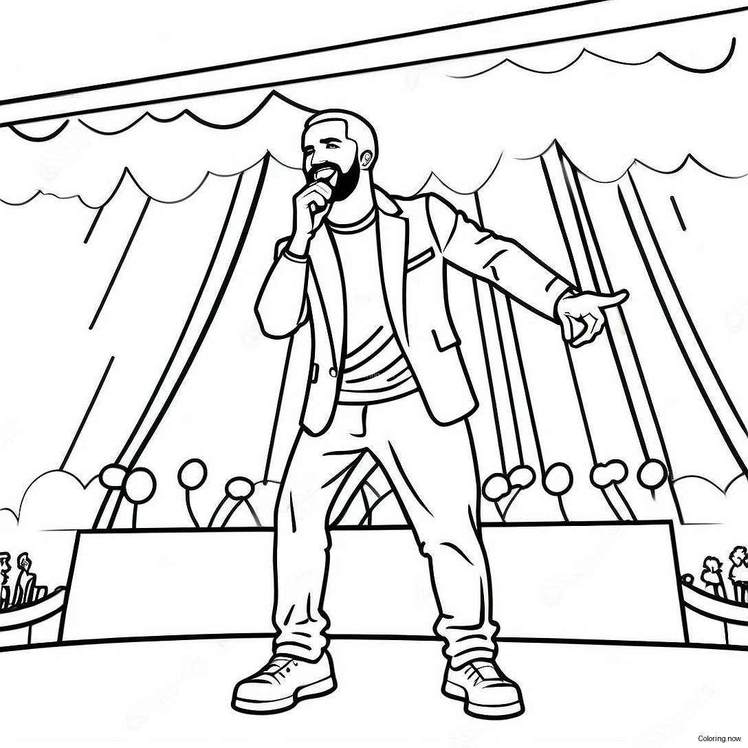 Drake Singing On Stage Coloring Page 6527 5319