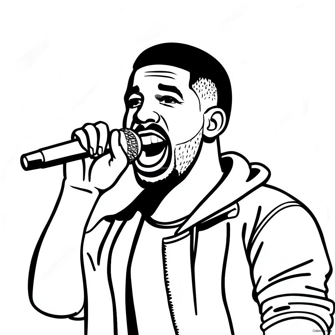 Drake Singing On Stage Coloring Page 6527 5320
