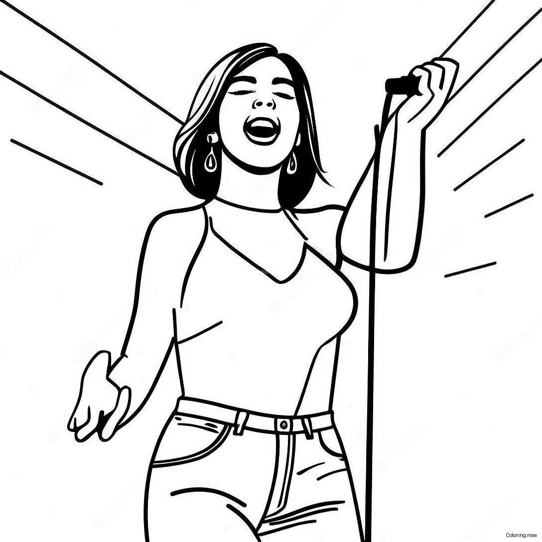 Dua Lipa Singing On Stage Coloring Page 35814 28662