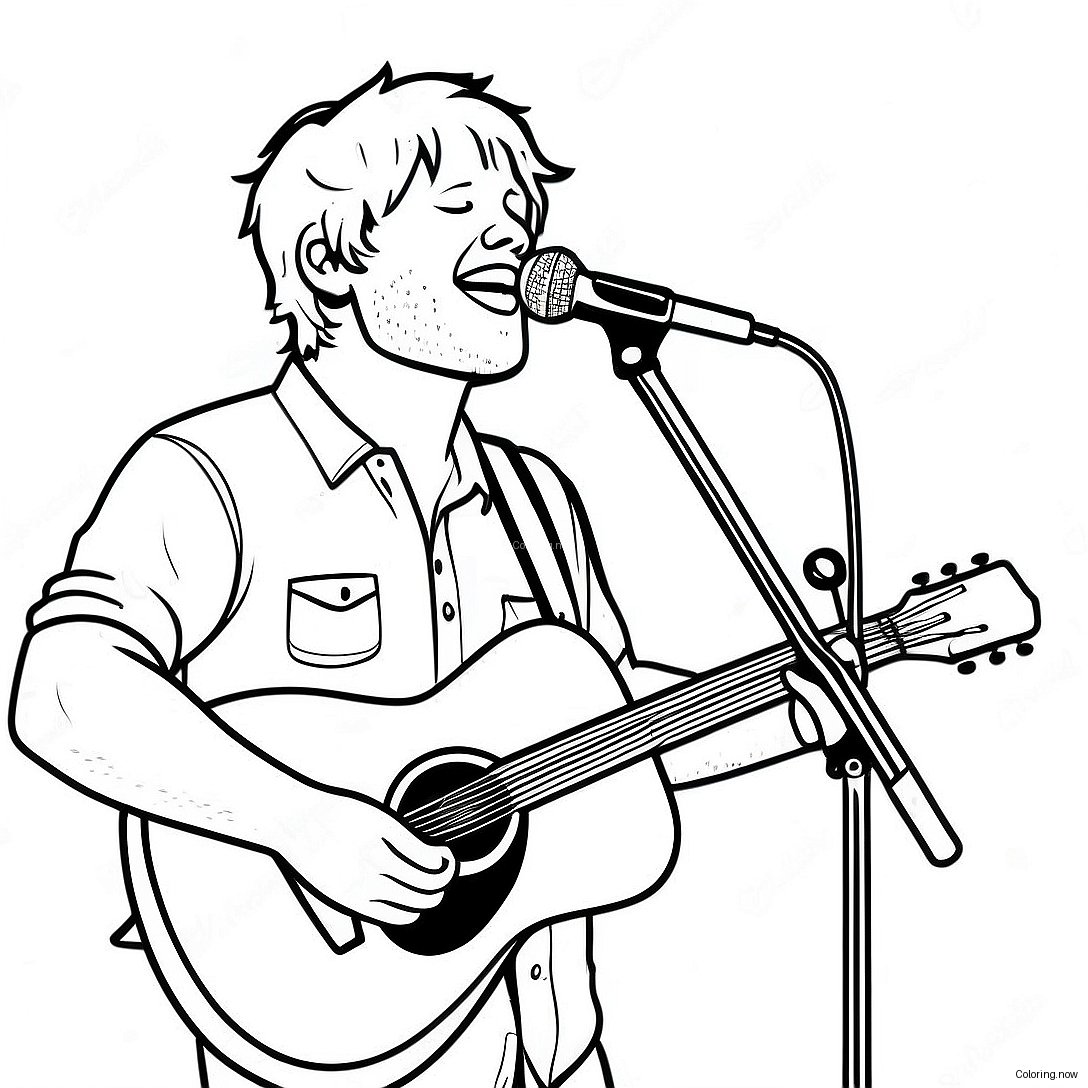 Ed Sheeran Singing On Stage Coloring Page 33014 26437