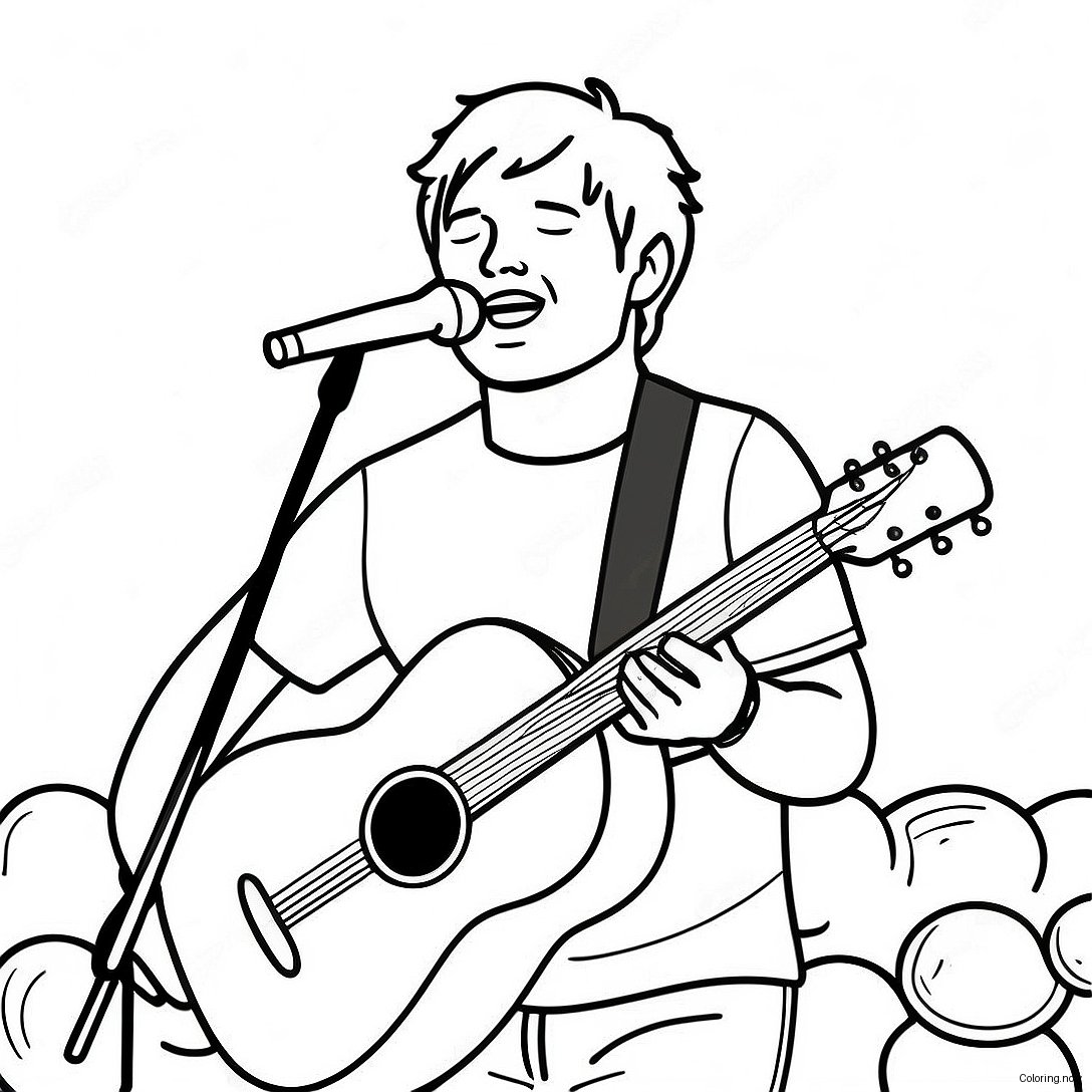 Ed Sheeran Singing On Stage Coloring Page 33014 26438