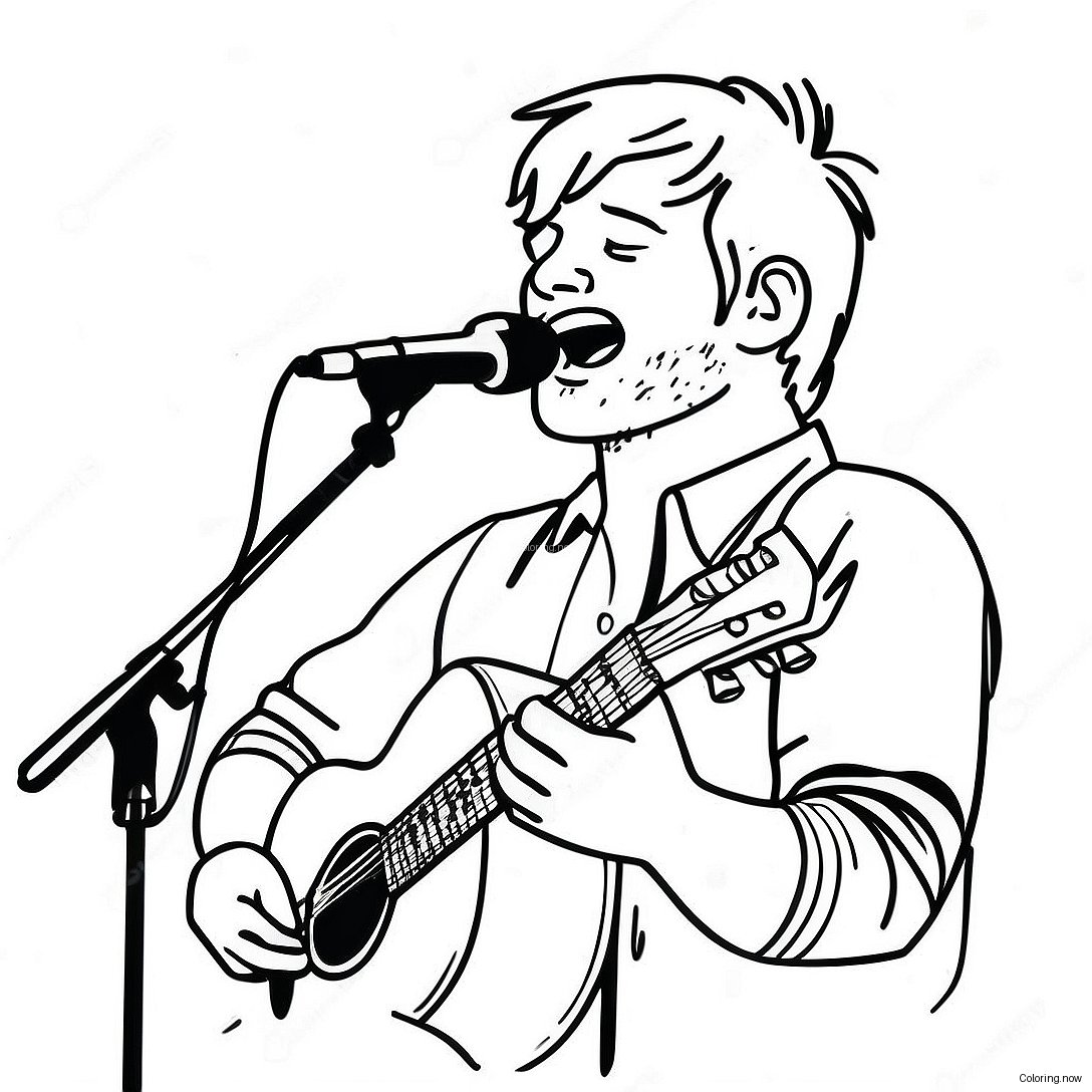 Ed Sheeran Singing On Stage Coloring Page 33014 26439