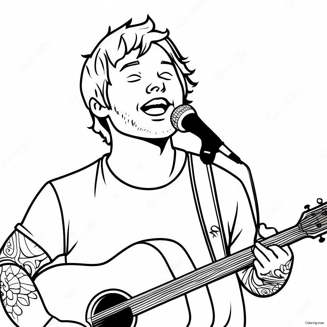 Ed Sheeran Singing On Stage Coloring Page 33014 26440