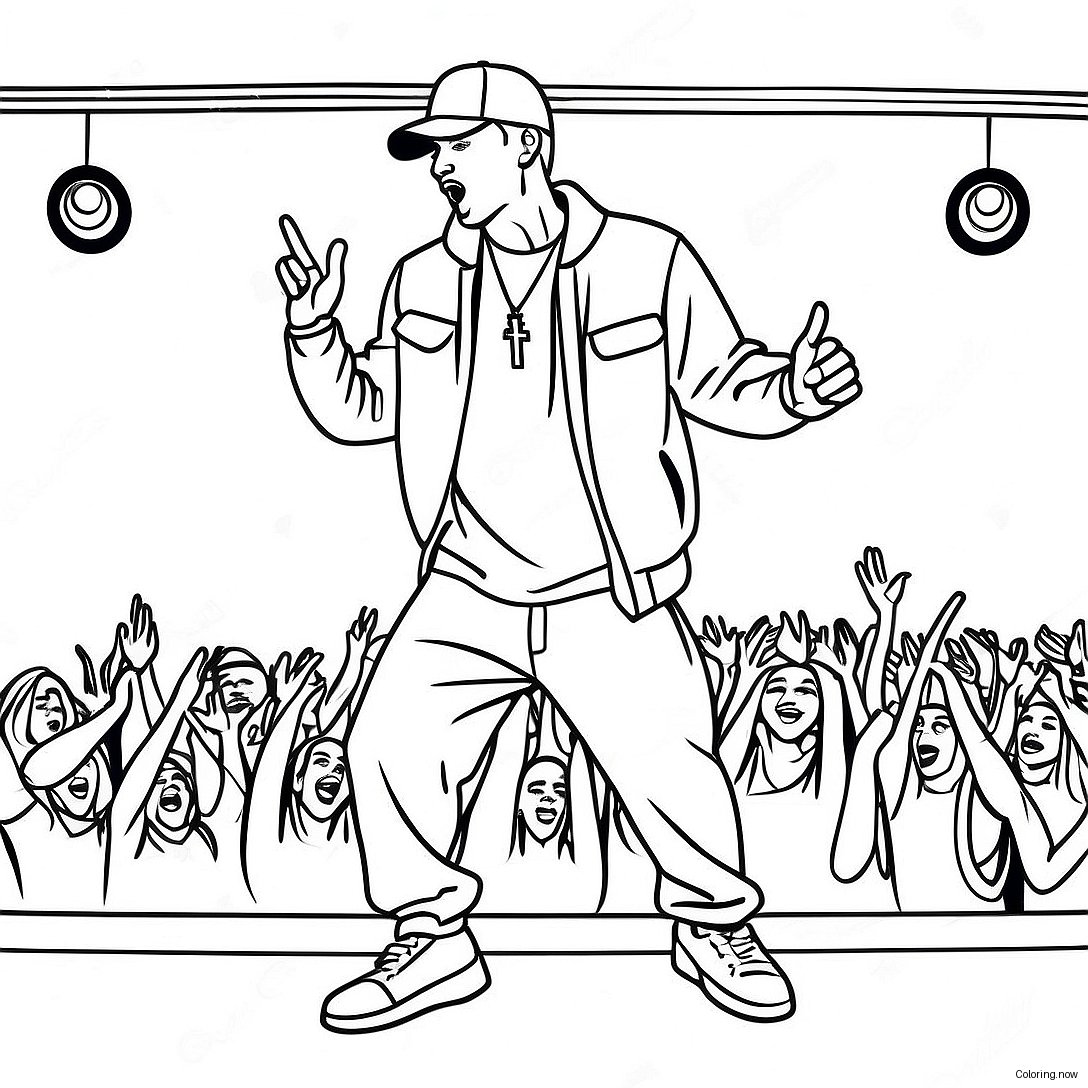 Eminem Performing On Stage Coloring Page 24402 19602