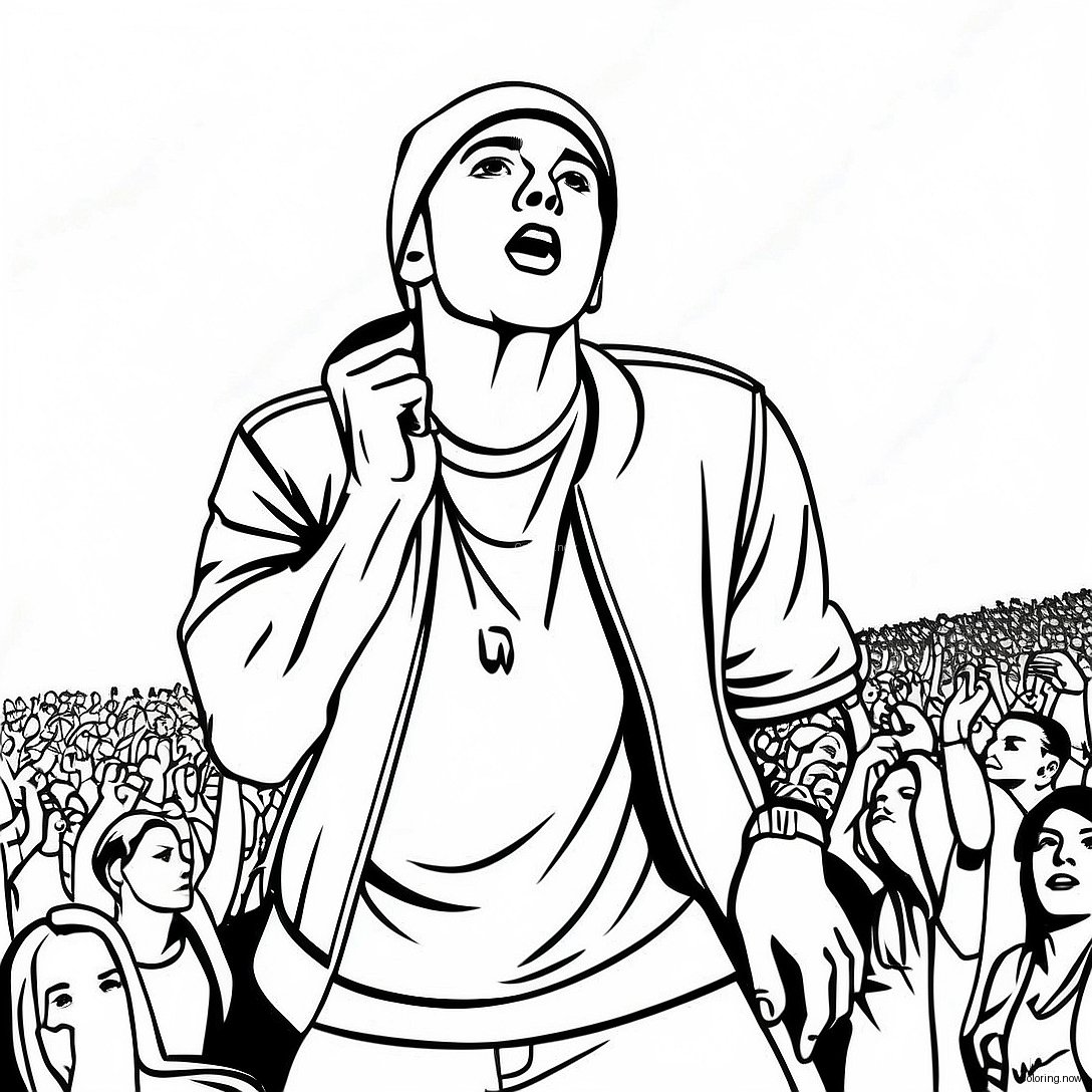 Eminem Performing On Stage Coloring Page 24402 19603