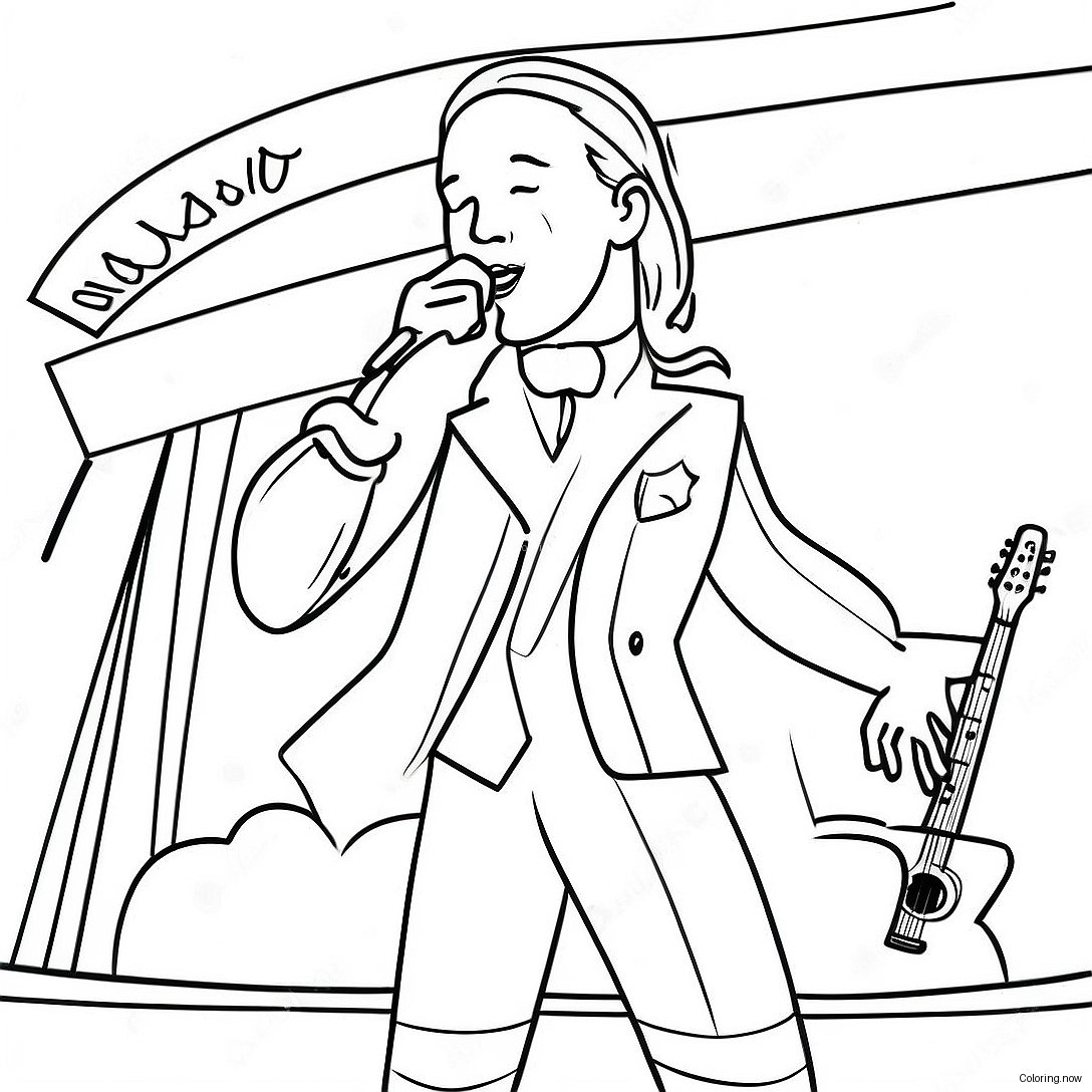 Famous Singer Performing On Stage Coloring Page 19382 15605
