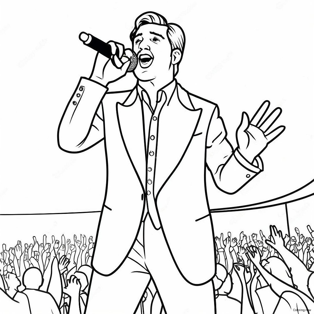 Famous Singer Performing On Stage Coloring Page 19382 15606