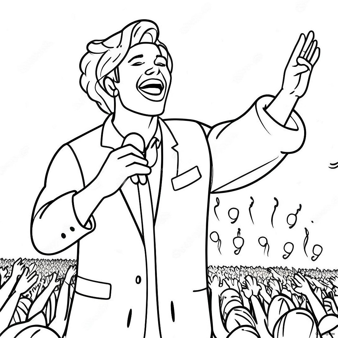 Famous Singer Performing On Stage Coloring Page 2947 2393