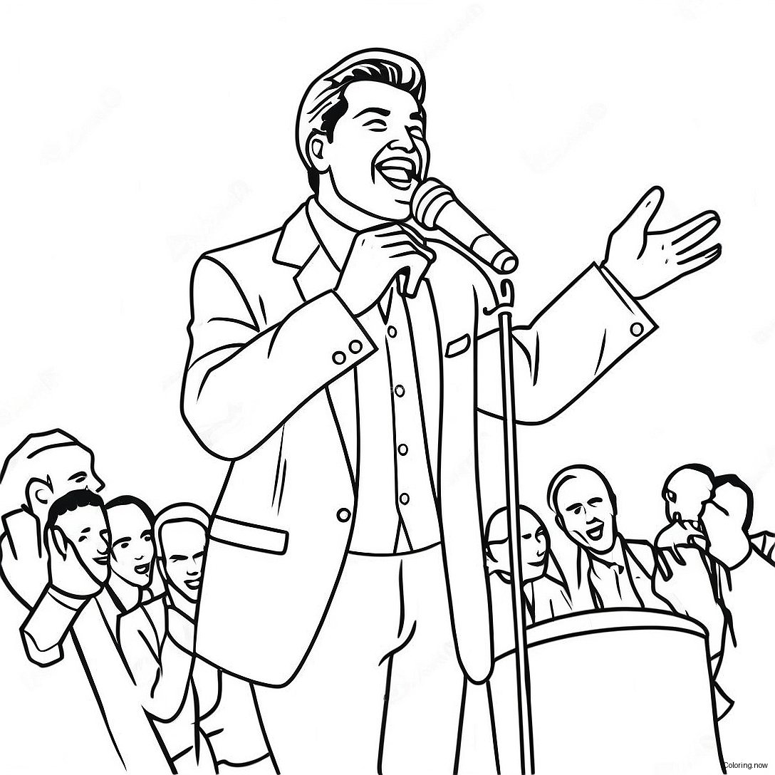 Famous Singer Performing On Stage Coloring Page 2947 2394