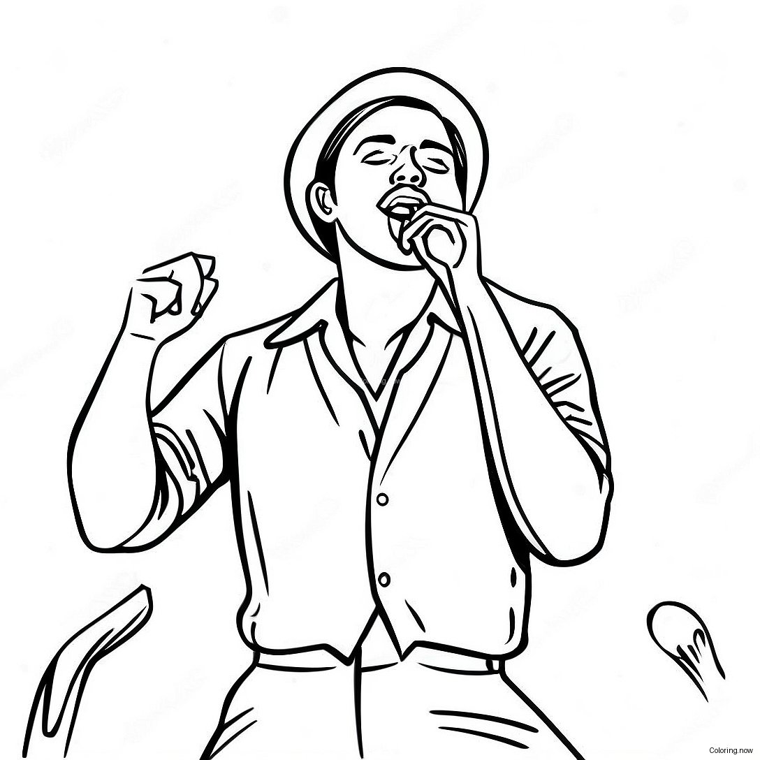 Famous Singer Performing On Stage Coloring Page 2947 2395