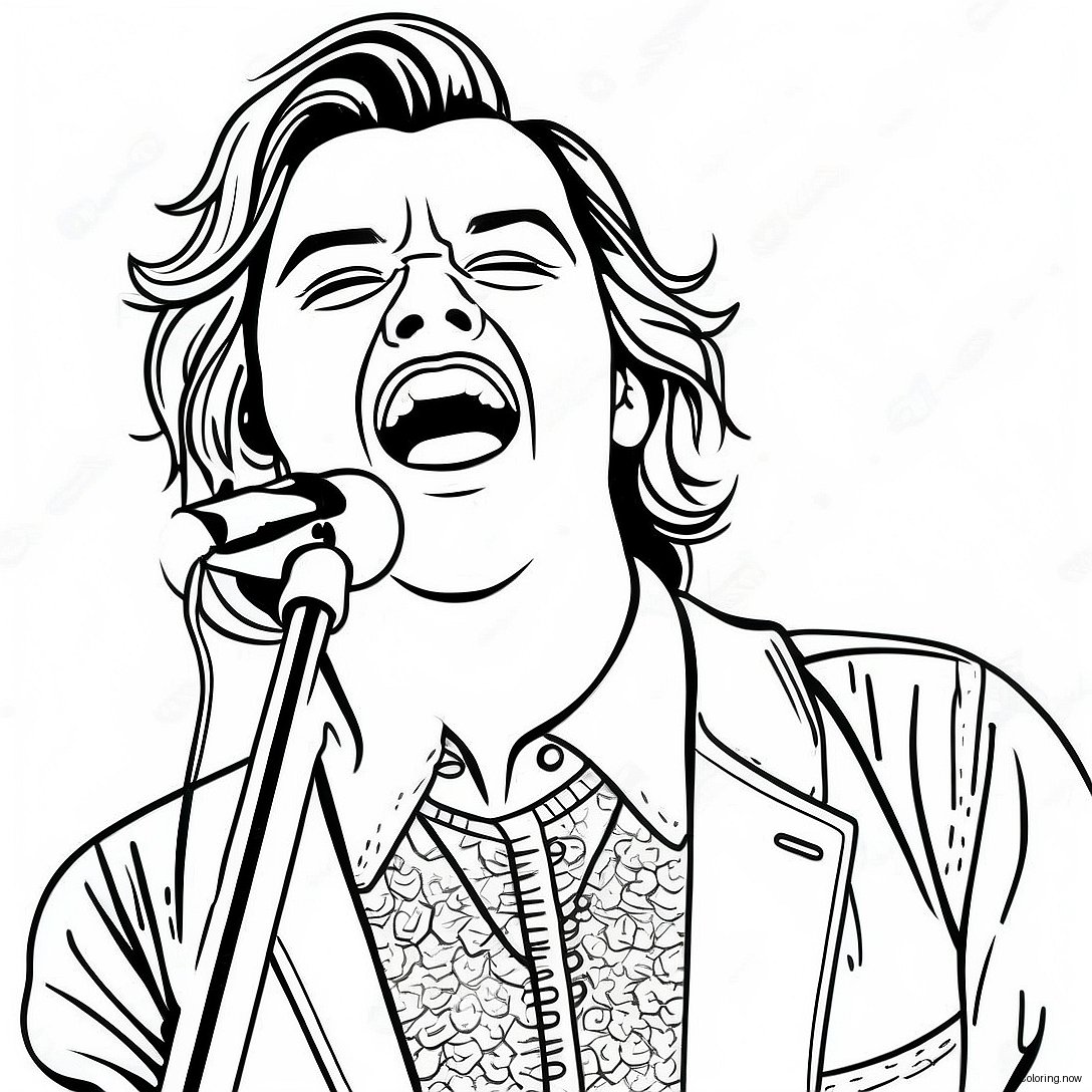 Harry Styles Singing On Stage Coloring Page 9127 7461