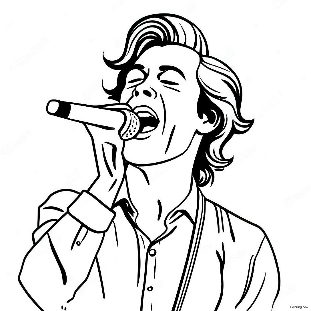 Harry Styles Singing On Stage Coloring Page 9127 7462
