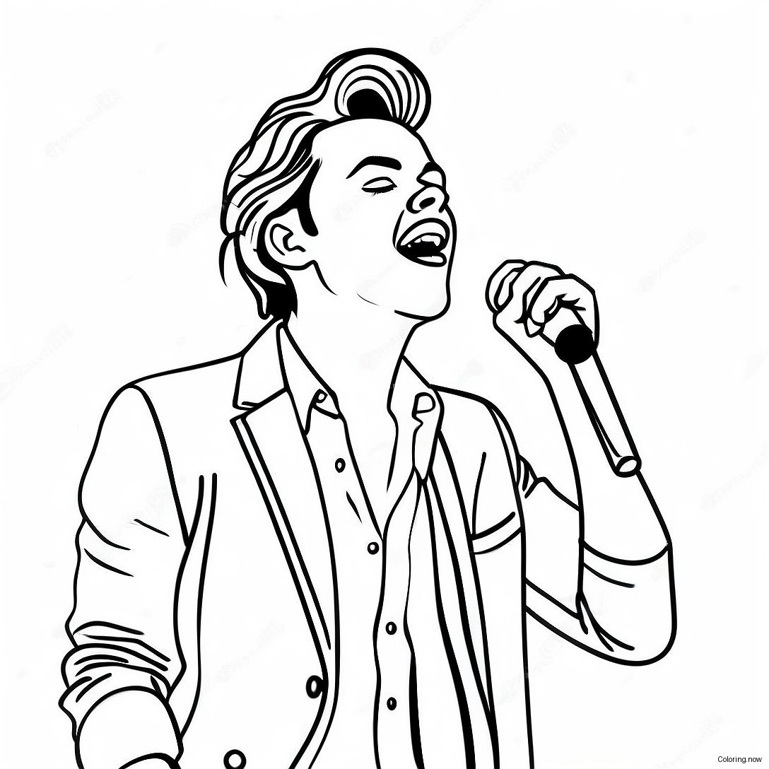 Harry Styles Singing On Stage Coloring Page 9127 7463