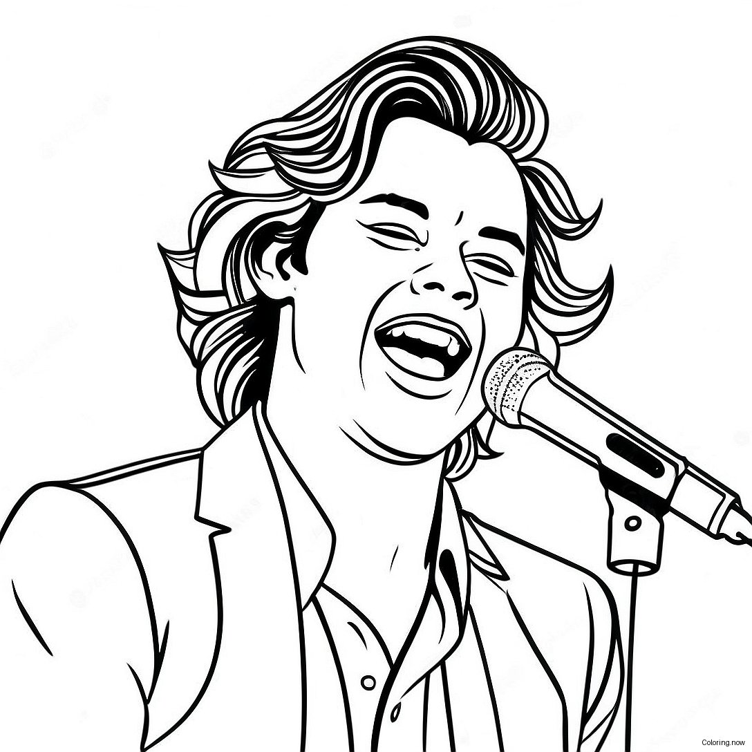 Harry Styles Singing On Stage Coloring Page 9127 7464