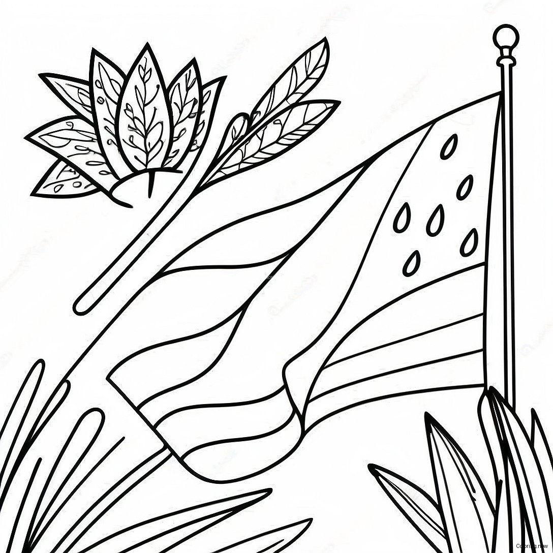 Hispanic Heritage Month Flags Coloring Page 19801 15938