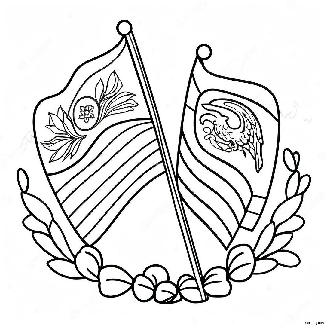 Hispanic Heritage Month Flags Coloring Page 19801 15939