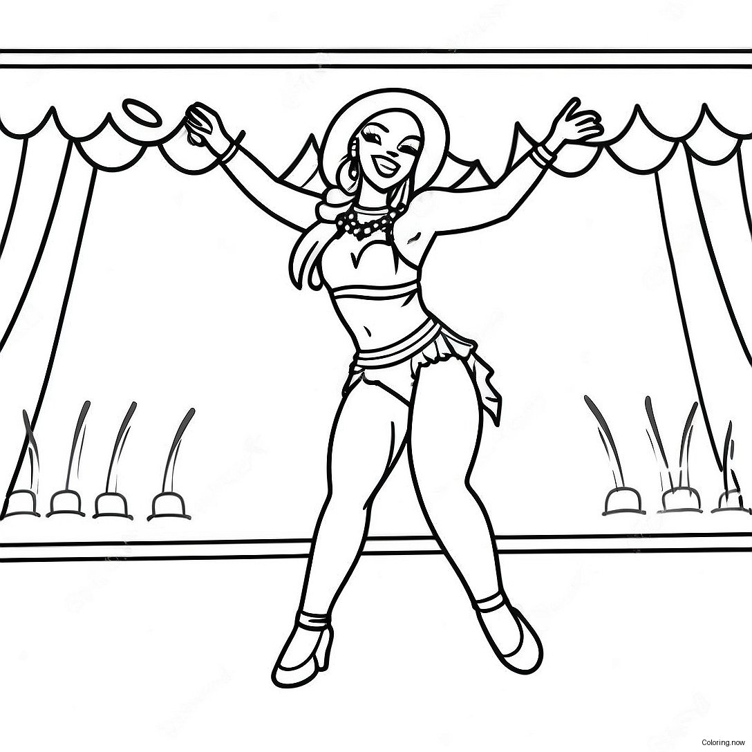 Ice Spice Performing On Stage Coloring Page 12847 10407