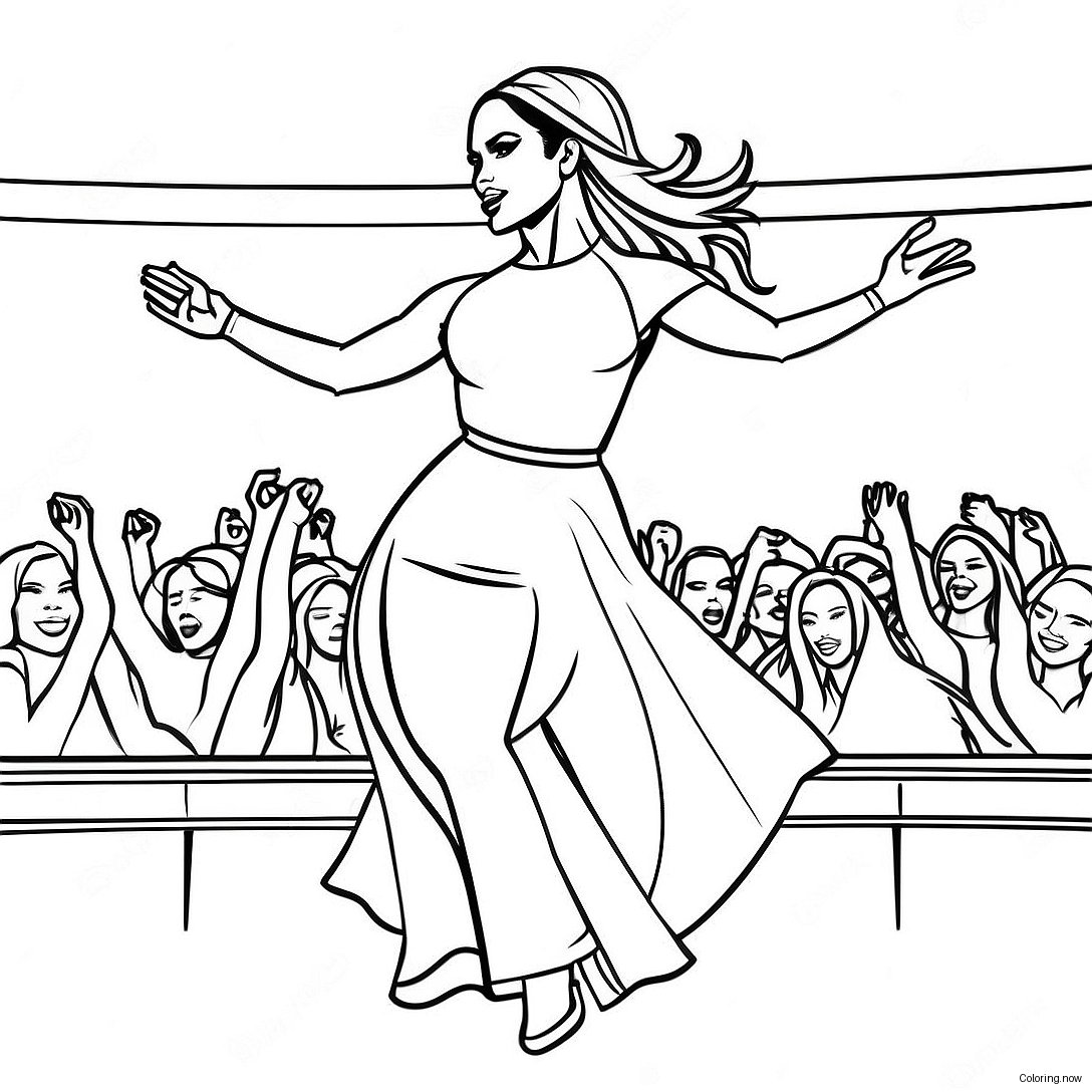Jennifer Lopez Performing On Stage Coloring Page 48154 38437