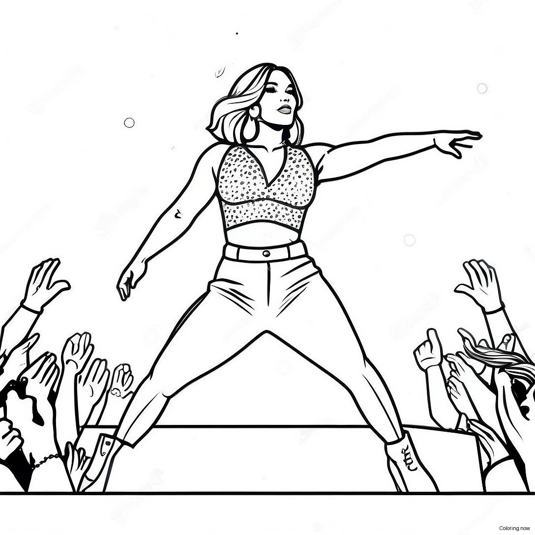 Jennifer Lopez Performing On Stage Coloring Page 48154 38438