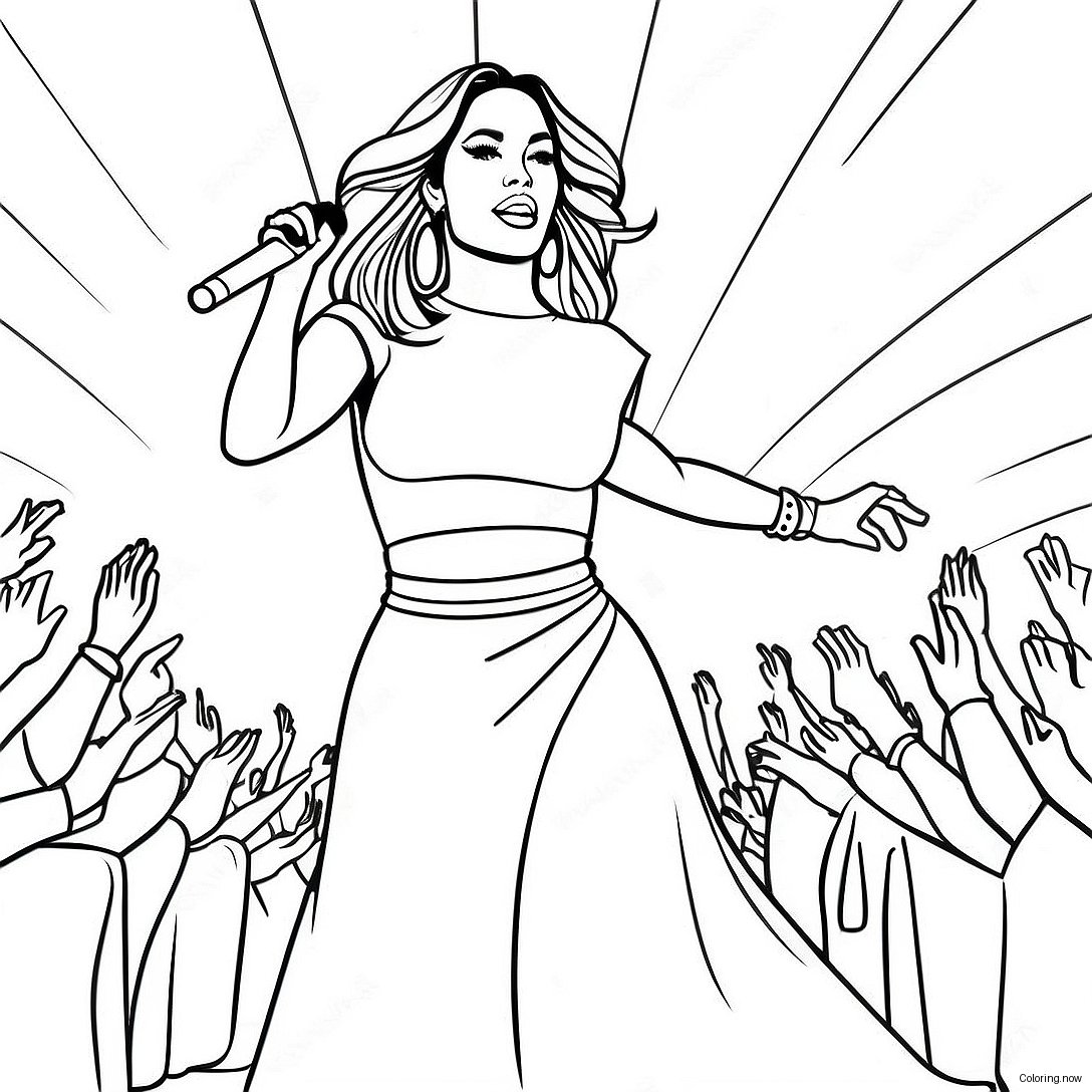 Jennifer Lopez Performing On Stage Coloring Page 48154 38439