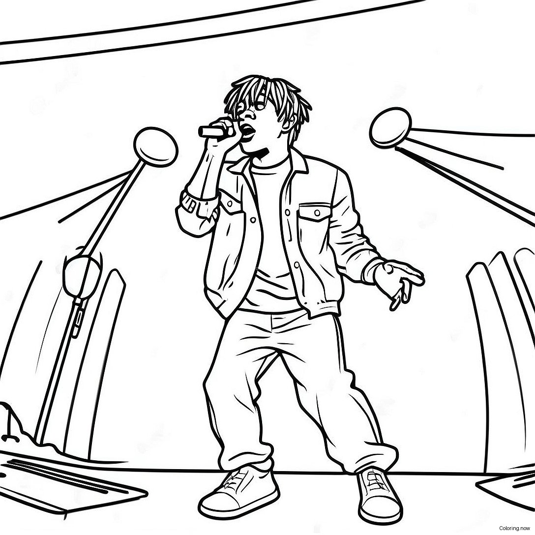 Juice Wrld Performing On Stage Coloring Page 9867 8045