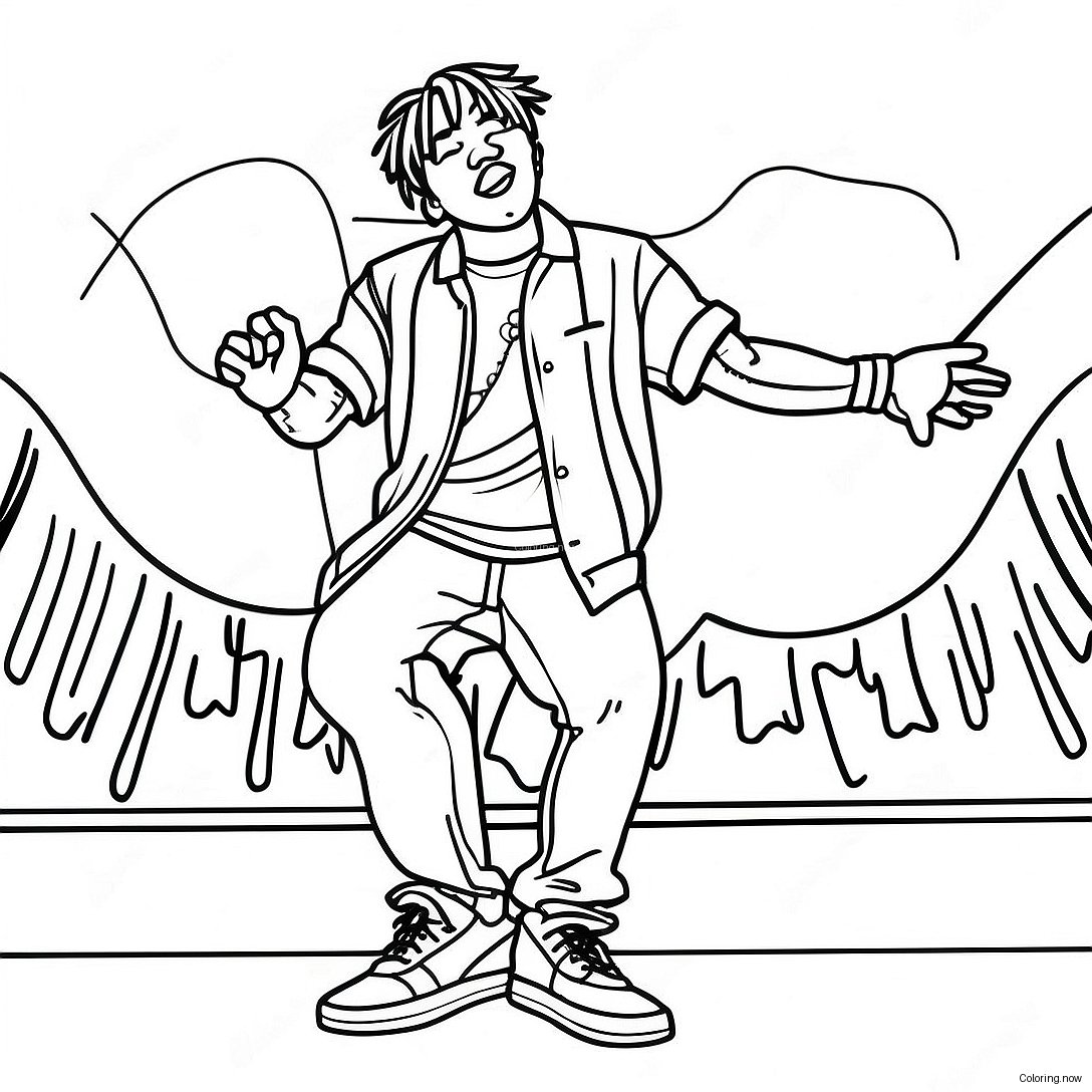 Juice Wrld Performing On Stage Coloring Page 9867 8046