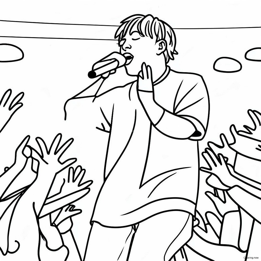 Juice Wrld Performing On Stage Coloring Page 9867 8047