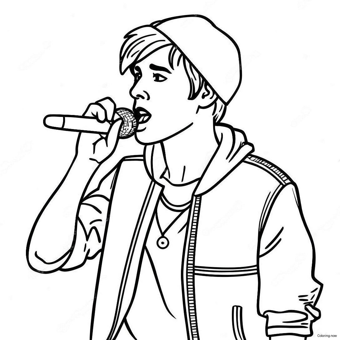 Justin Bieber Singing On Stage Coloring Page 7257 5898