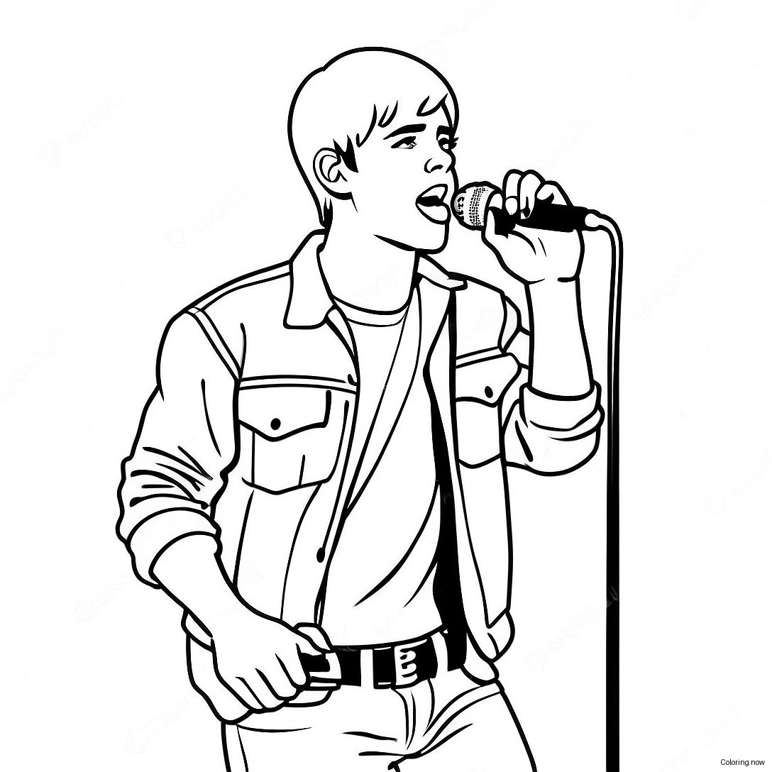 Justin Bieber Singing On Stage Coloring Page 7257 5994