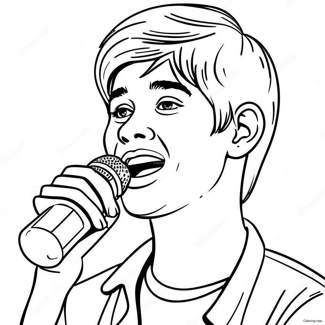 Justin Bieber Singing On Stage Coloring Page 7257 5995