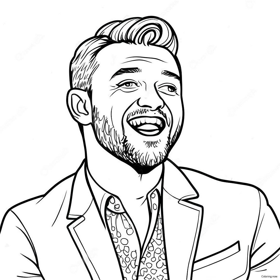 Justin Timberlake Singing On Stage Coloring Page 47024 37541