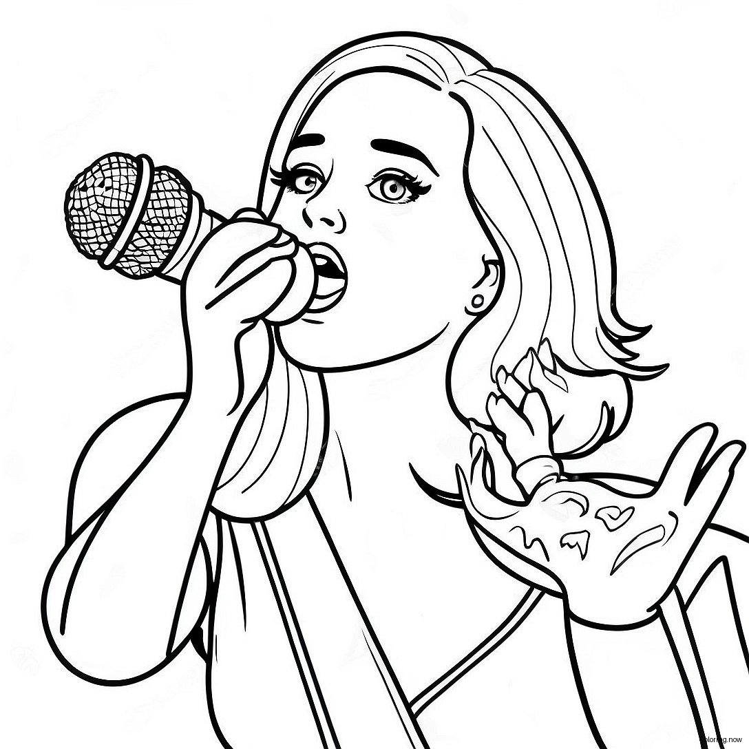 Katy Perry Singing On Stage Coloring Page 42024 33567