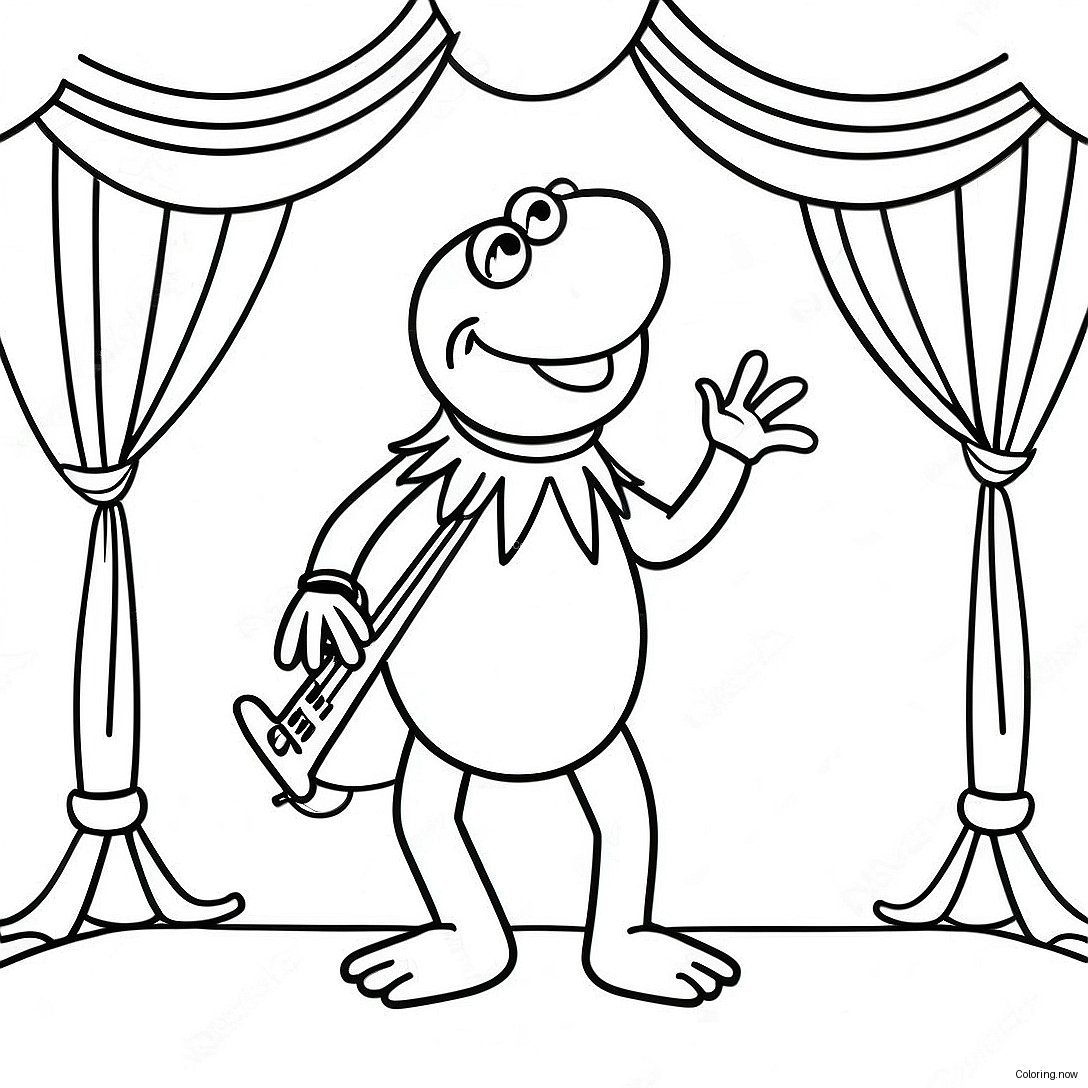 Kermit Singing On Stage Coloring Page 54884 43805