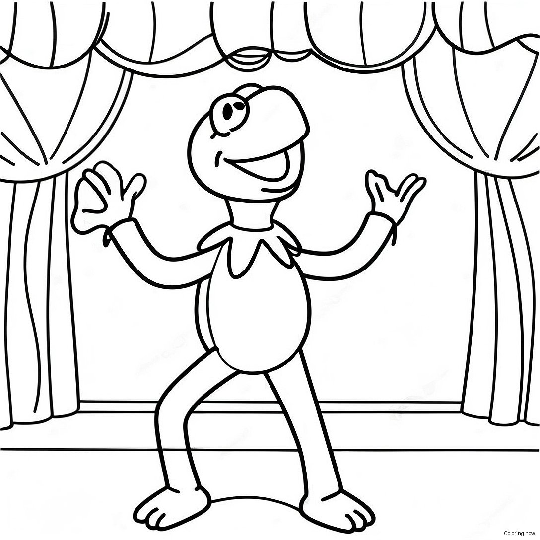 Kermit Singing On Stage Coloring Page 54884 43807