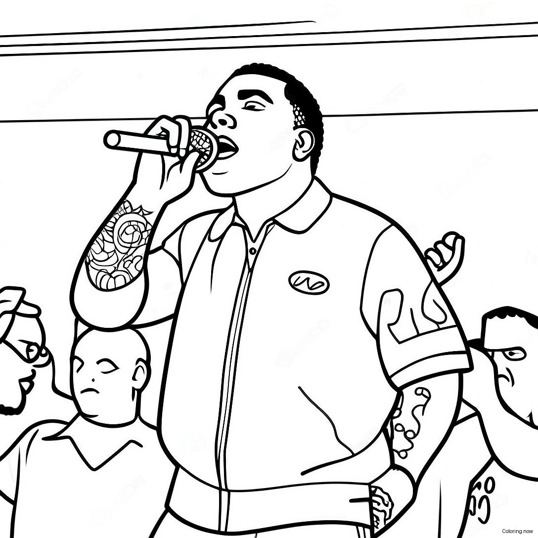 Kevin Gates Performing On Stage Coloring Page 71764 57505