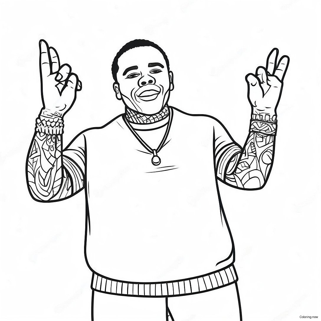 Kevin Gates Performing On Stage Coloring Page 71764 57506