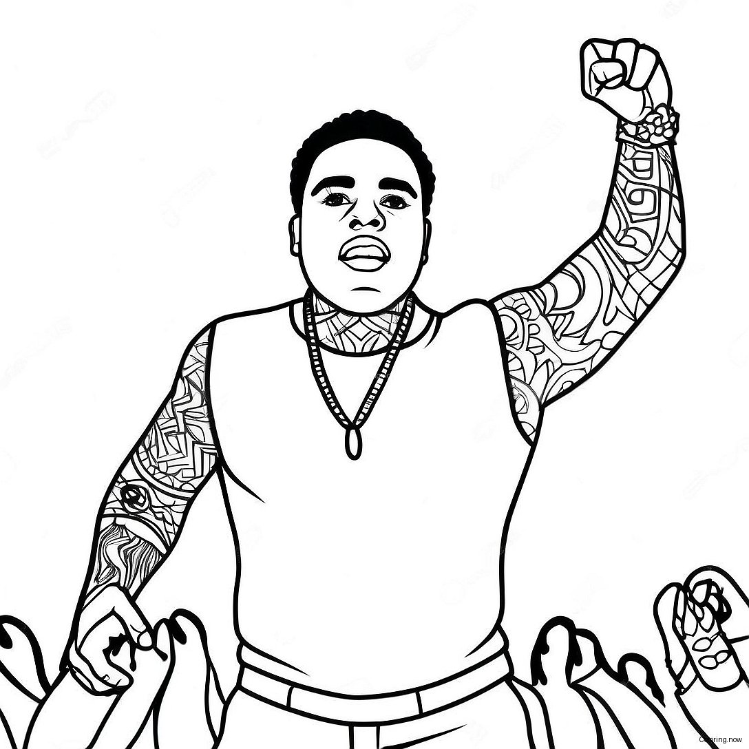 Kevin Gates Performing On Stage Coloring Page 71764 57507