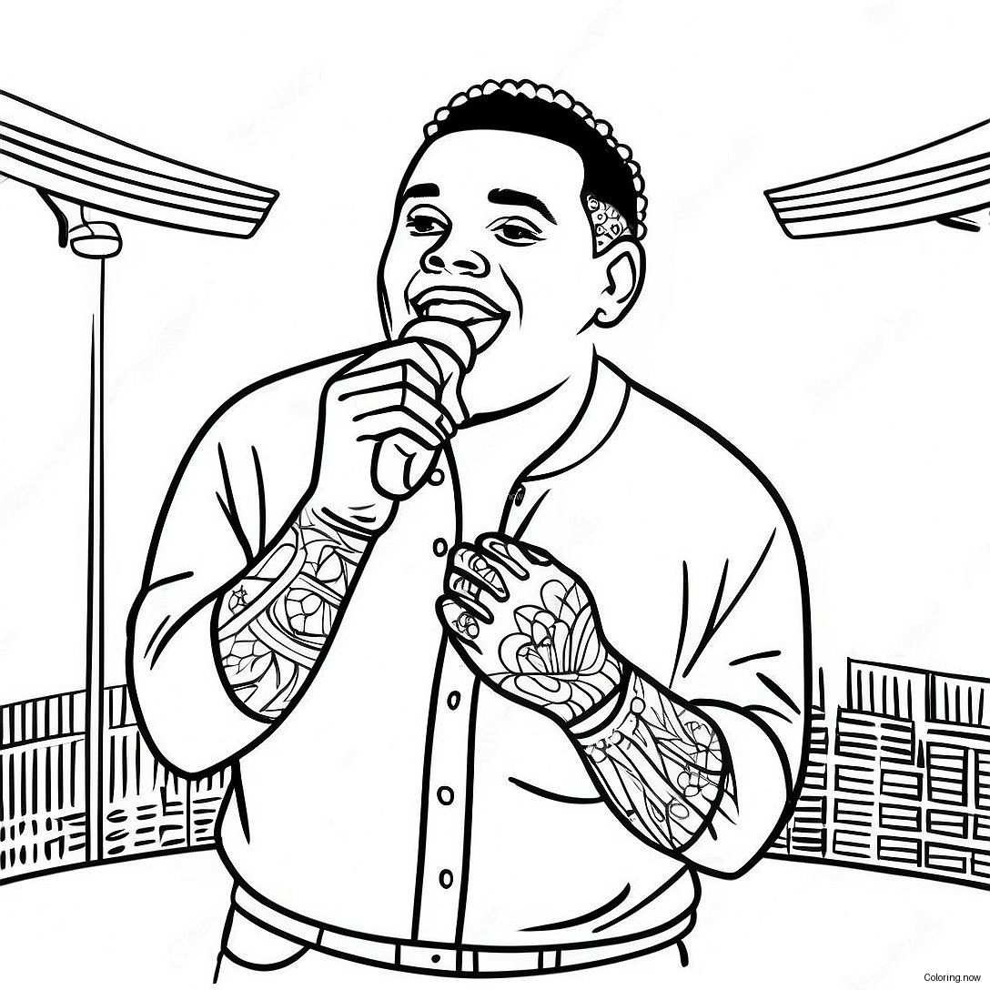 Kevin Gates Performing On Stage Coloring Page 71764 57508