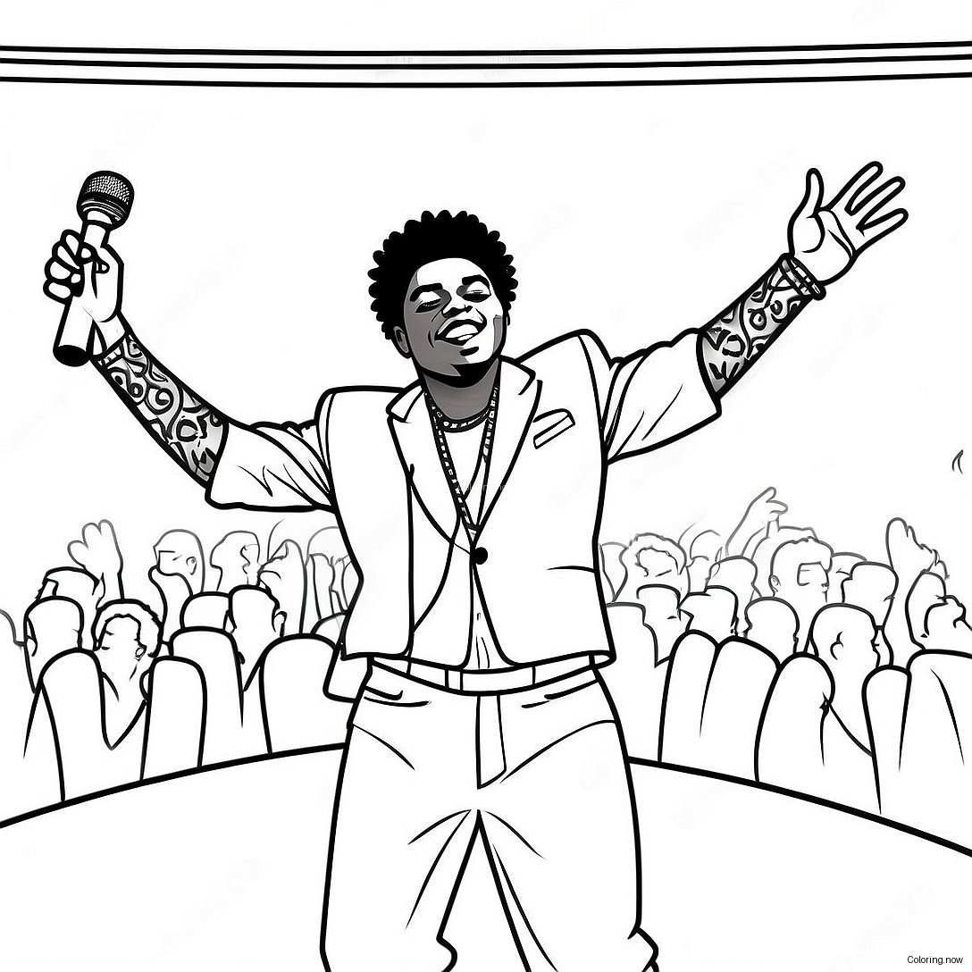 Kodak Black Performing On Stage Coloring Page 51894 41423