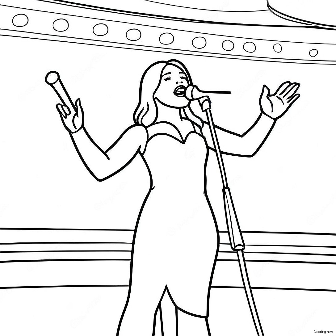 Lainey Wilson Singing On Stage Coloring Page 34514 27623