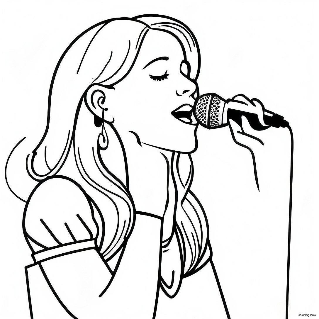 Lainey Wilson Singing On Stage Coloring Page 34514 27624