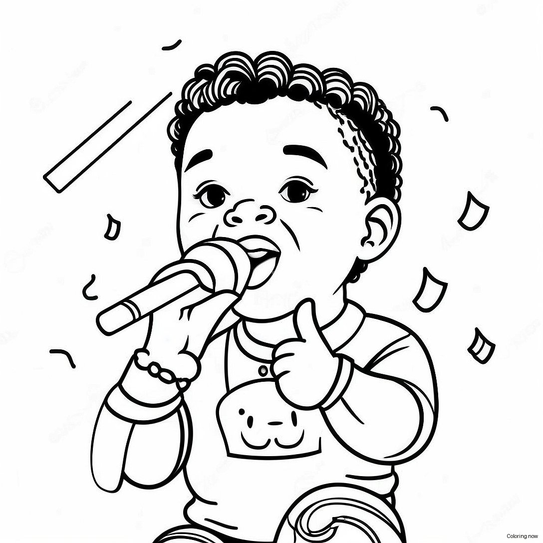 Lil Baby Singing On Stage Coloring Page 24292 19509