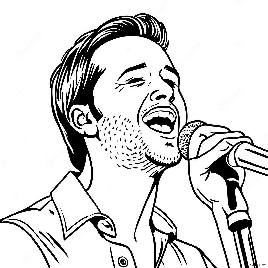 Luke Bryan Singing On Stage Coloring Page 70814 56753