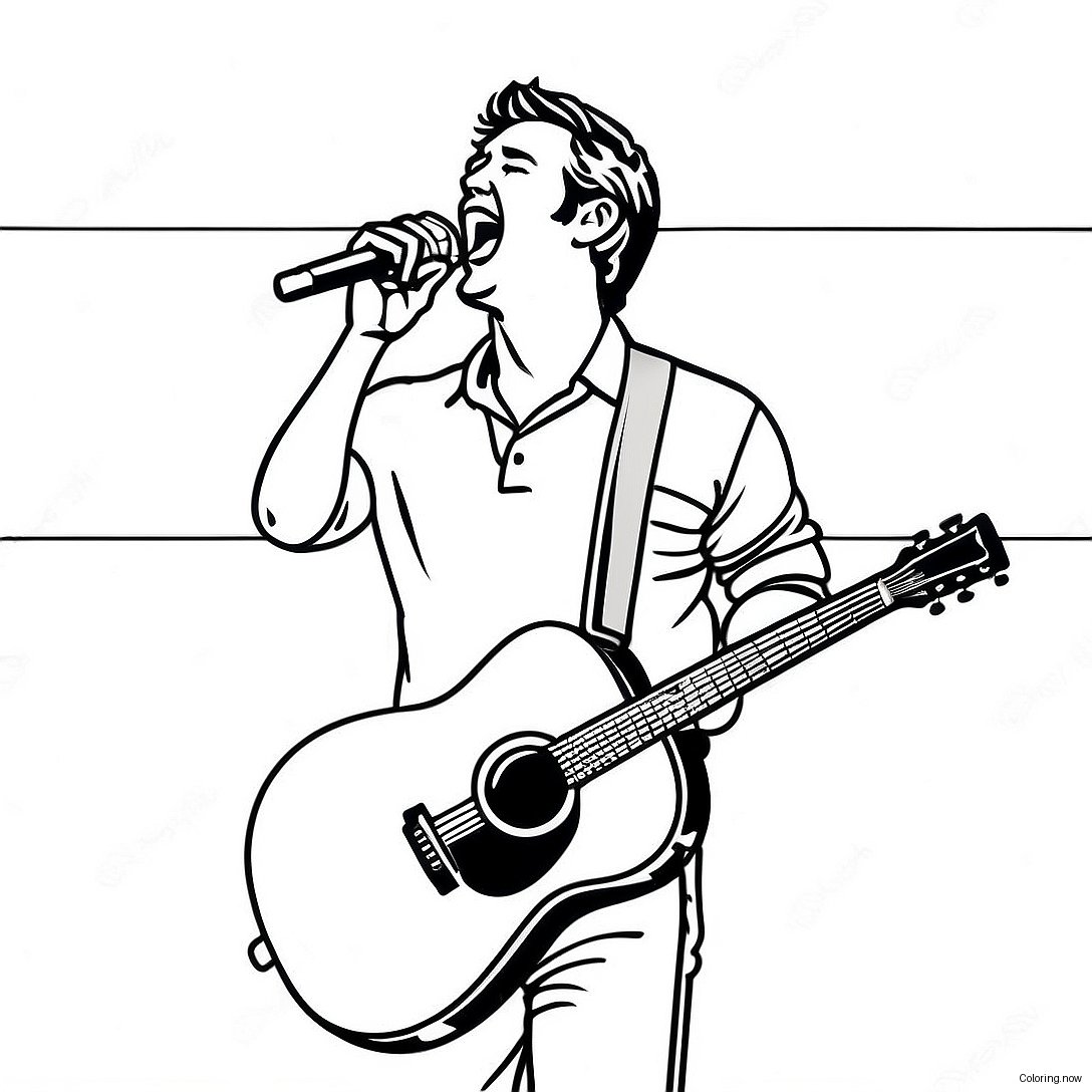 Luke Bryan Singing On Stage Coloring Page 70814 56754
