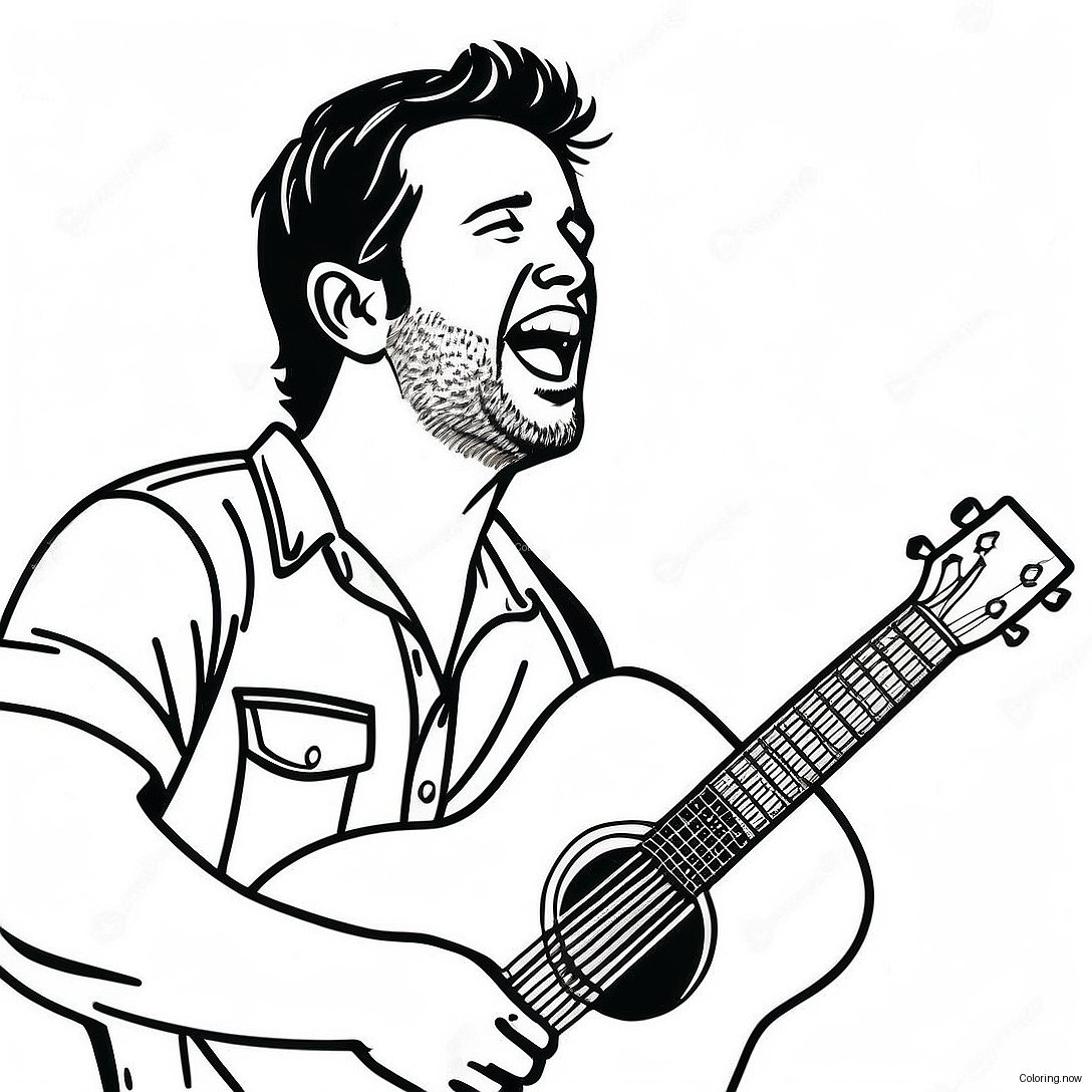 Luke Bryan Singing On Stage Coloring Page 70814 56755