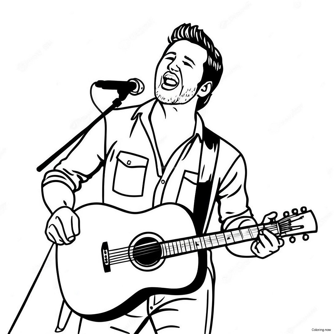 Luke Bryan Singing On Stage Coloring Page 70814 56756