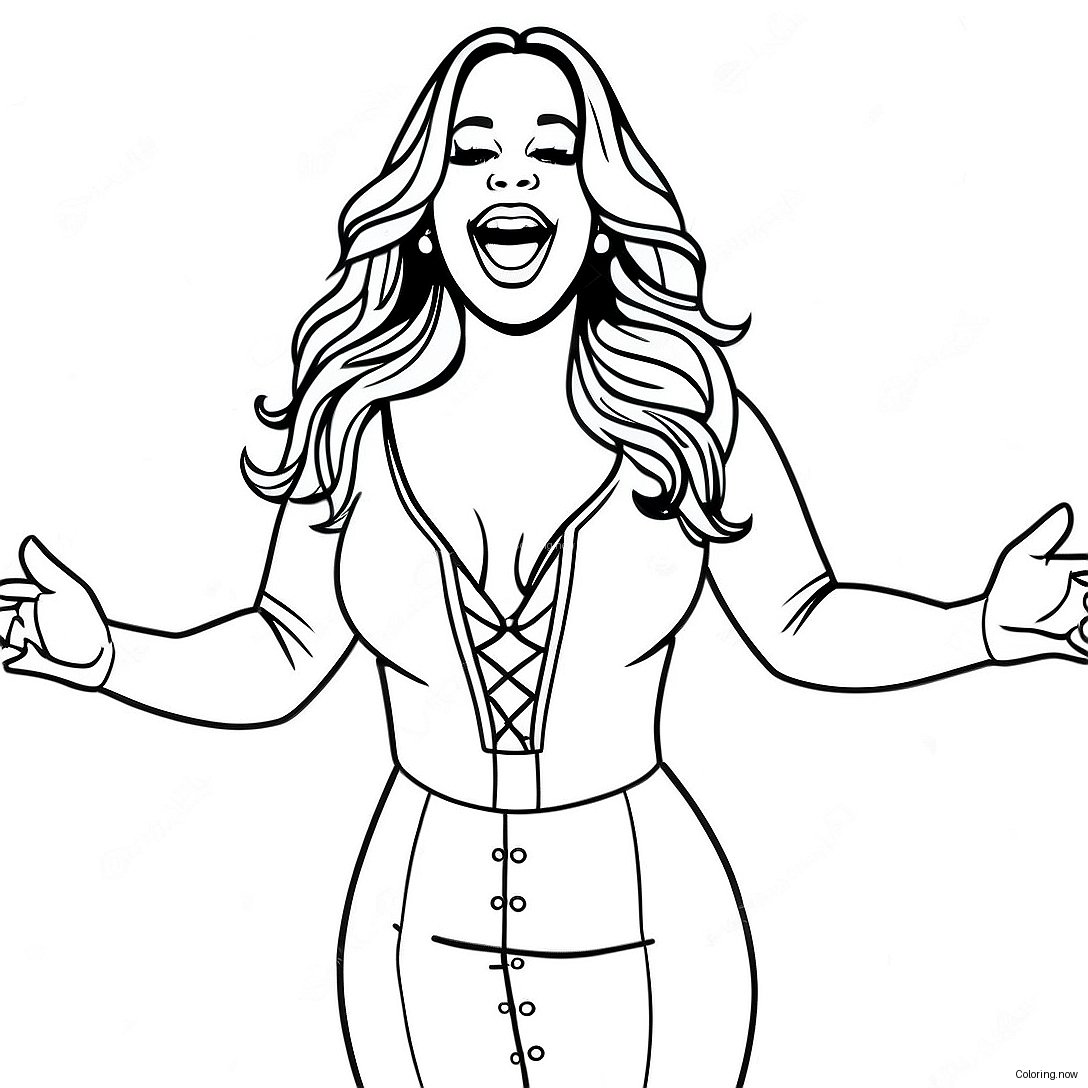 Mariah Carey Singing On Stage Coloring Page 38944 31145