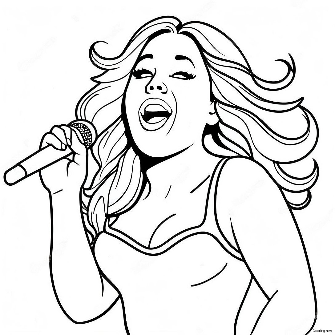 Mariah Carey Singing On Stage Coloring Page 38944 31146
