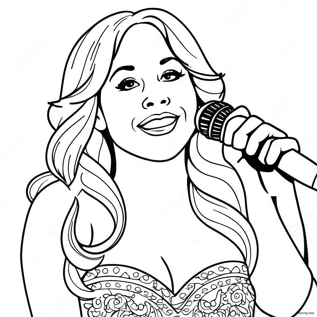 Mariah Carey Singing On Stage Coloring Page 38944 31147