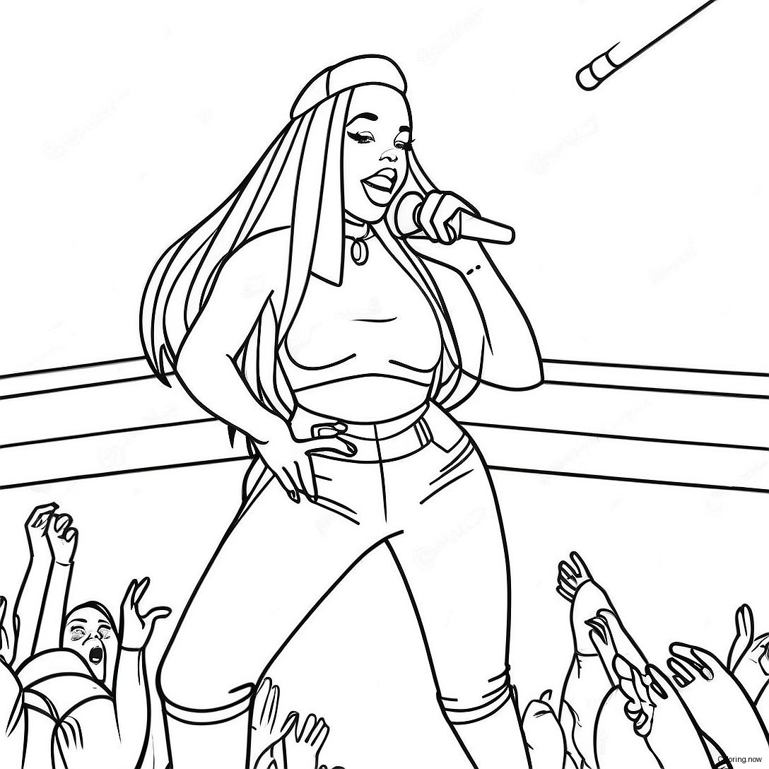 Megan Thee Stallion Performing On Stage Coloring Page 67464 54093